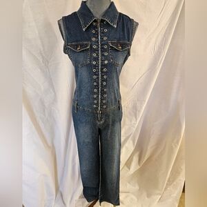Sleeveless Denim Jumpsuit